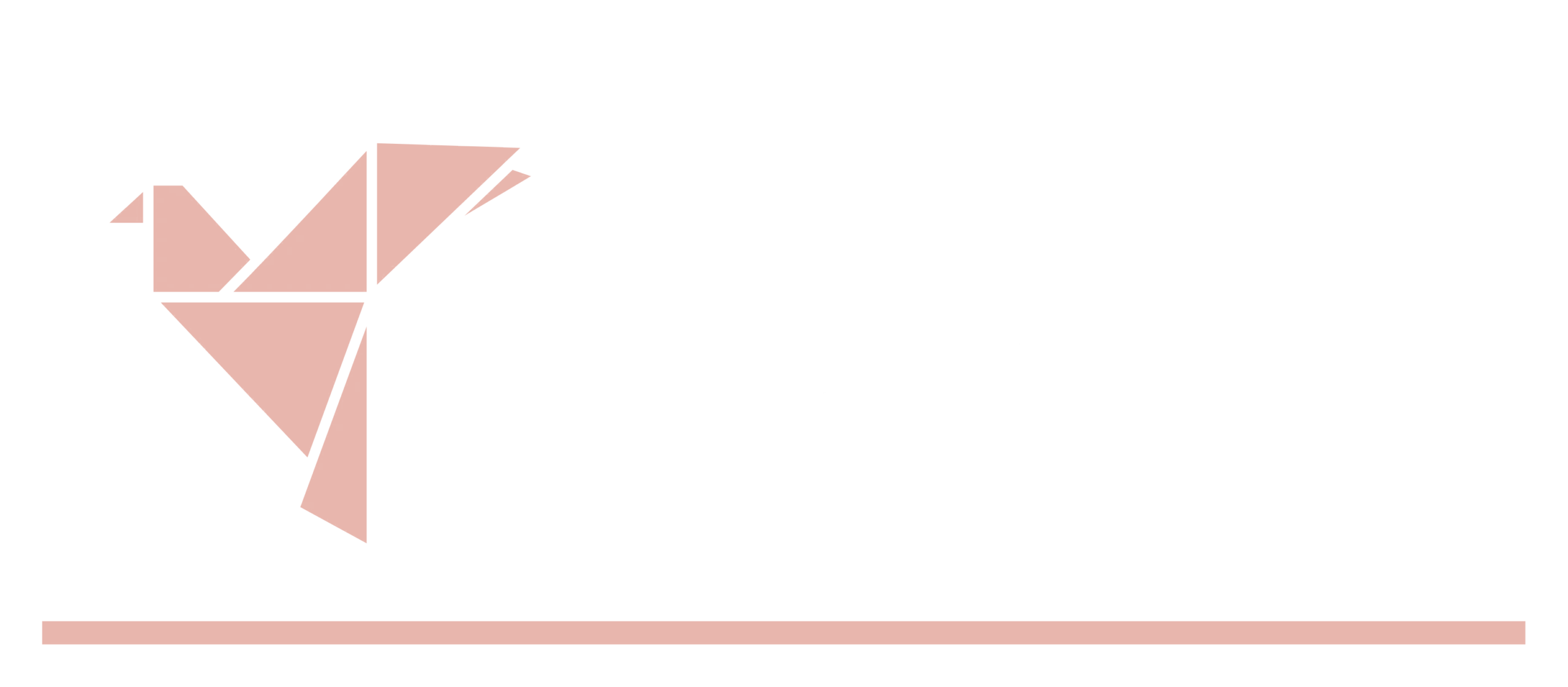 Logo Absolem, oiseau origami rose pâle